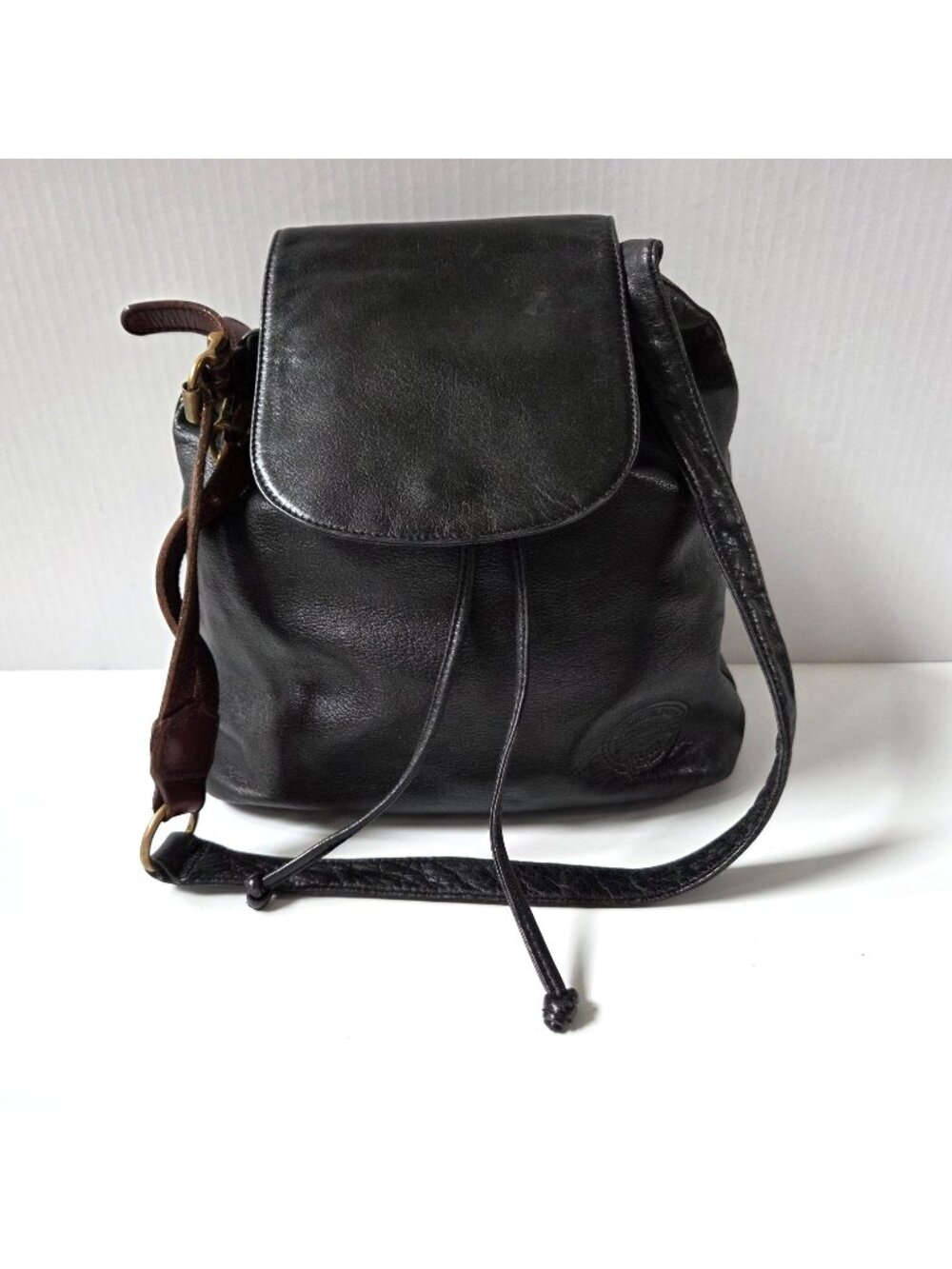 Vintage Ralph Lauren Black Soft Leather Saddlers Bucket Bag Y2K Equestrian